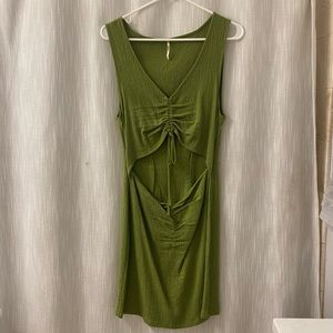 Free People Laila Mini Dress in Calla Green (Small)